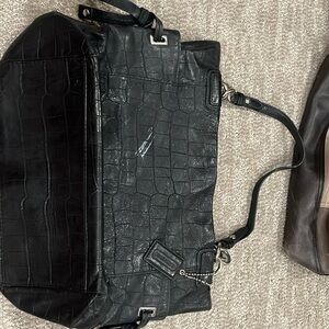 Coach black patent leather bag